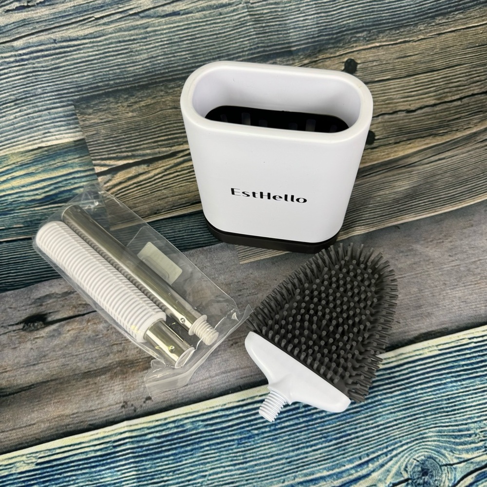 Toilet Brush and Holder Set for Bathroom, Flexible Silicone Bristles - Picture 7 of 8
